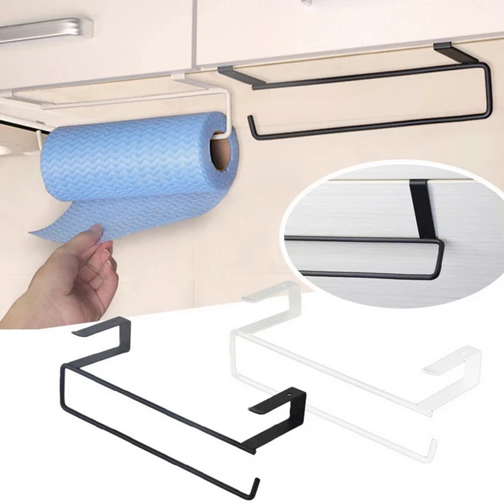 Kitchen Towel Rack Metal Bathroom Toilet Paper Towel Hanging Holder Kitchen Roll Paper Stand Home Storage Tissue Racks