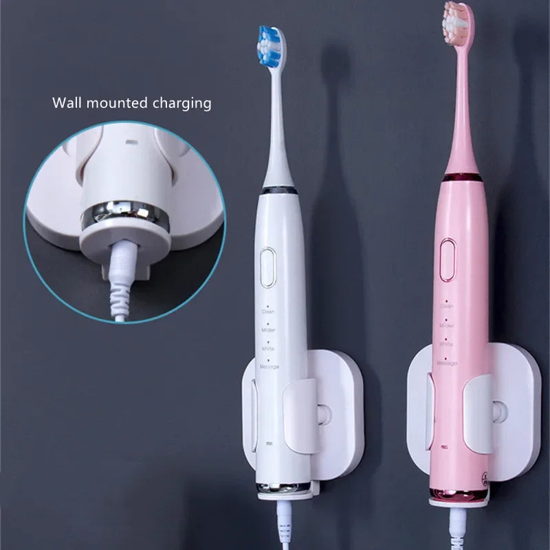 Multi-Purpose Hooks Electric Toothbrush Holder Traceless Toothbrush Rack Wall-Mounted Holder Bathroom Organizer Accessories