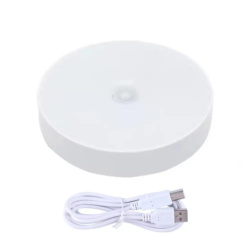 Mini LED Touch Sensor Night Lights USB Rechargeable Round Base Wall Night Dimming Kitchen Magnetic Light Bedroom Portable L Z6F5