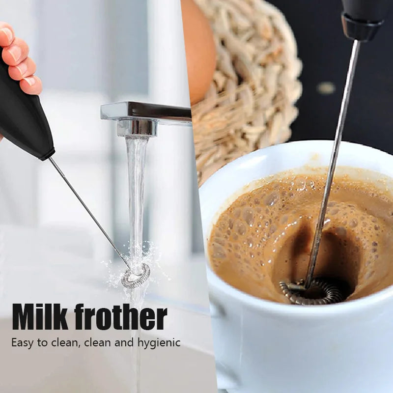 Milk Frother Handheld Mixer Electric Coffee Foamer Egg Beater Cappuccino Stirrer Mini Portable Blenders Home Kitchen Whisk Tool