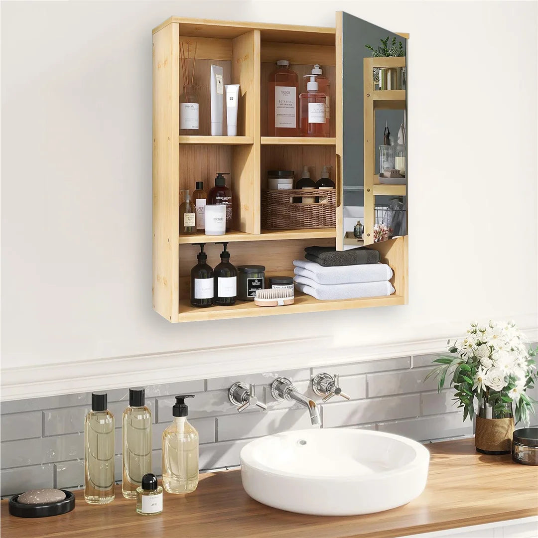 LUVODI Multifunctional Cabinet Cupboard Wall Mounted Bathroom Vanity Mirror Cabinet Medicine Cabinet with Spacesaver Storage