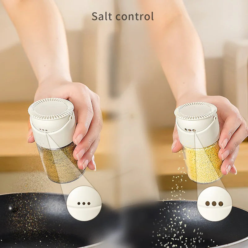 Kitchen Household Seasoning Salt Bottles Dual Caliber Solid Seasoning Jar Cumin Pepper Sugar Spice Glass Bottle Cooking Tools