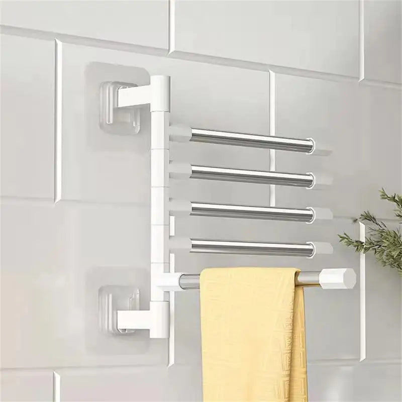 Towel Rack Bathroom Accessories Rotatable Towel Holder Space Aluminum 2/3/4/5/6/7/8 -Bar Hanging Wall Mounted Towel Hanger