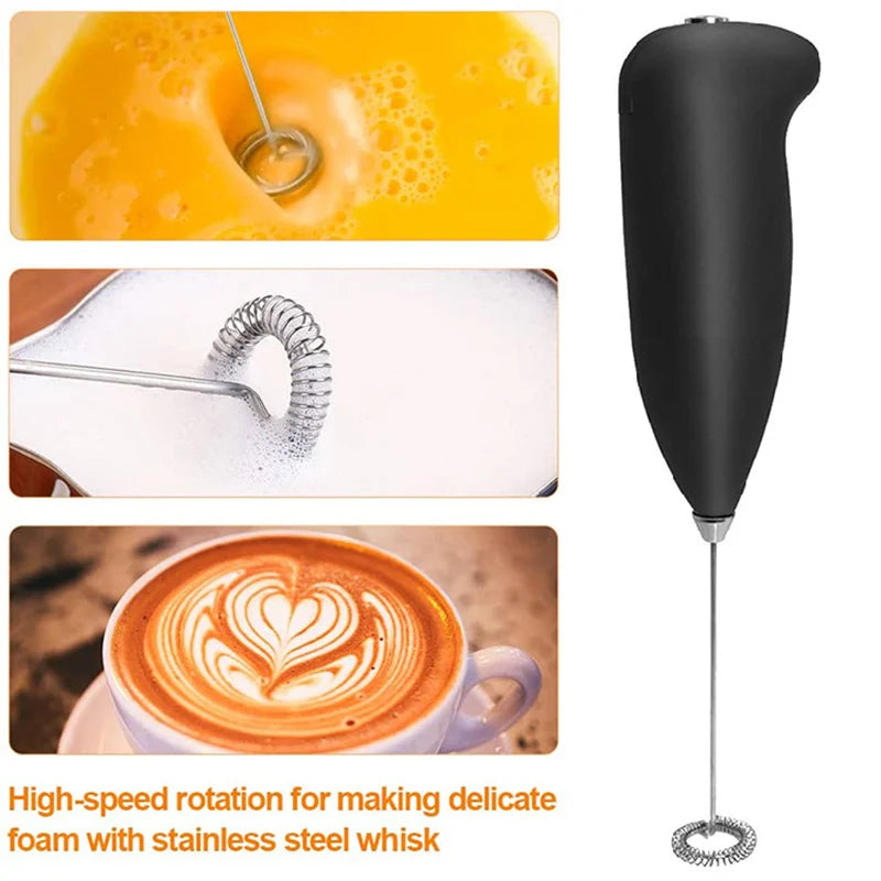 Milk Frother Handheld Mixer Electric Coffee Foamer Egg Beater Cappuccino Stirrer Mini Portable Blenders Home Kitchen Whisk Tool