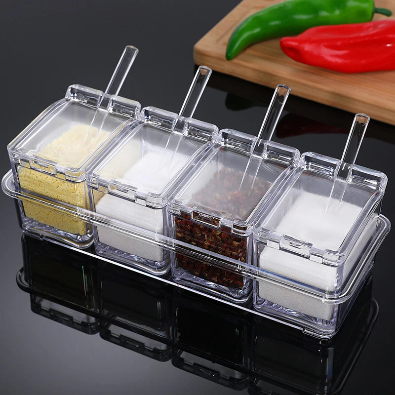 Camping Spice Shaker Kitchen Essentials Salt and Pepper Set Plastic Storage Container Spices Organization Accessories Organizer