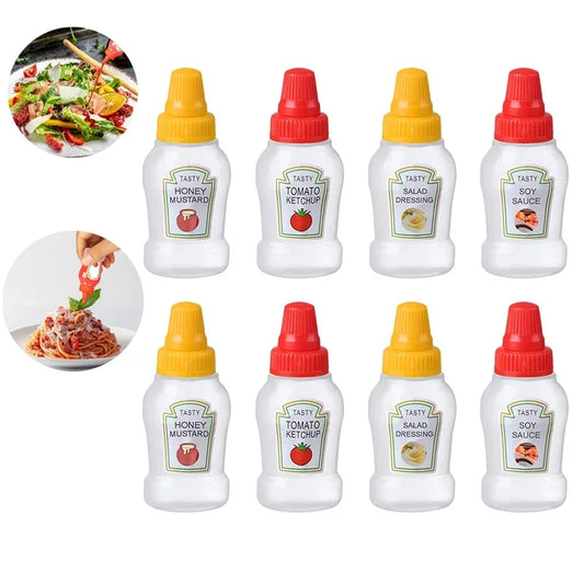 25ml Mini Condiment Bottle Camping Squeeze Bottles for Cookware Bbq Ketchup Oil Cruet Soy Sauce Kitchen Essentials Salads Tools