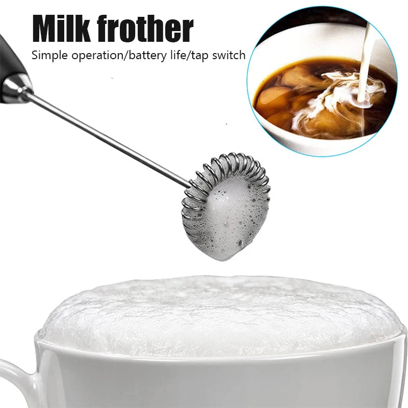 Milk Frother Handheld Mixer Electric Coffee Foamer Egg Beater Cappuccino Stirrer Mini Portable Blenders Home Kitchen Whisk Tool