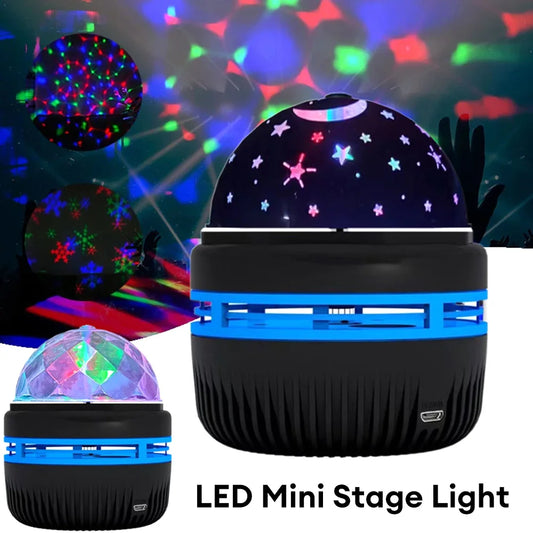 LED Star Galaxy Projector Light Colorful Rotating Bedside Bedroom Atmosphere Lamp Disco Stage Light for Party Bar KTV Room Decor