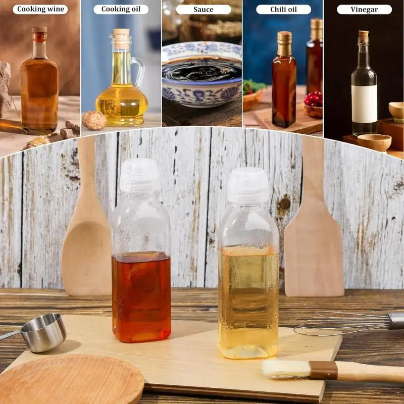 New 6-1Pc 300ml/500ml Kitchen Squeeze Oil Bottle Dispenser Oil Spray Bottle Condiment Cooking Ketchup Mustard Vinegar Olive Oil