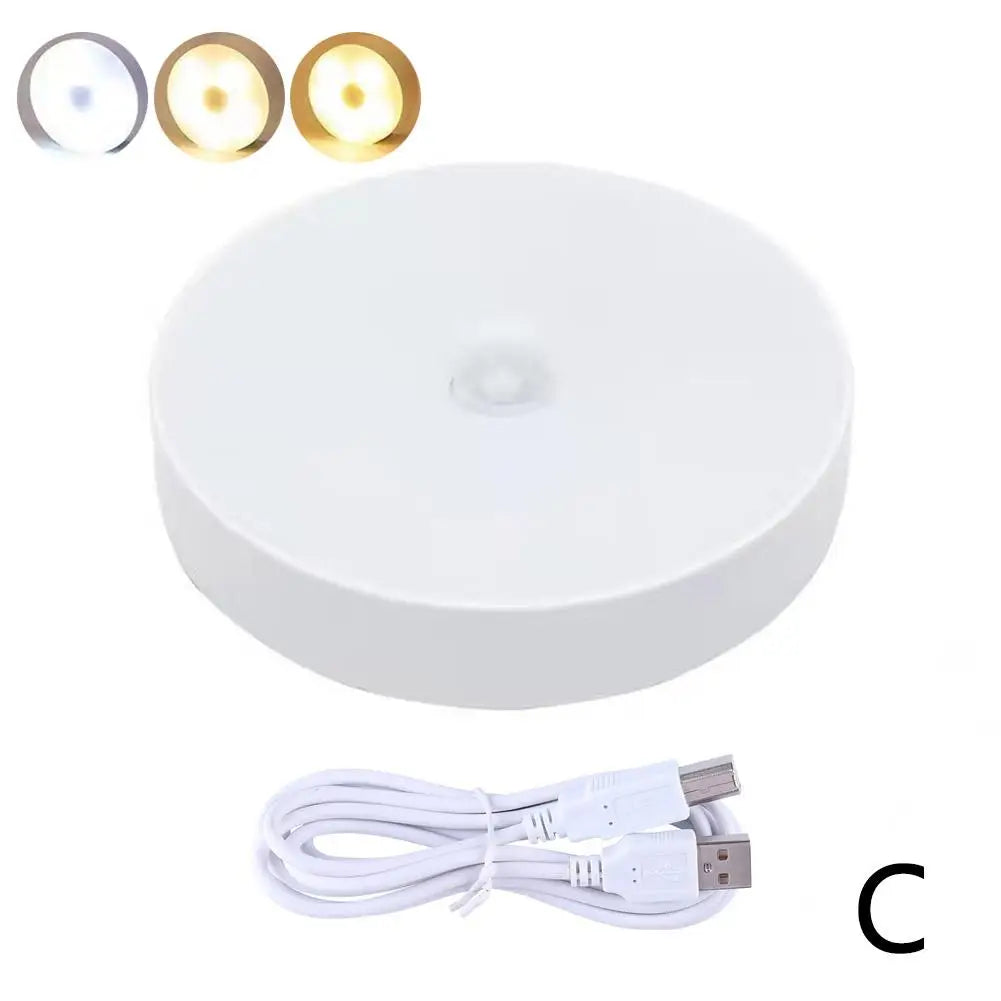 Mini LED Touch Sensor Night Lights USB Rechargeable Round Base Wall Night Dimming Kitchen Magnetic Light Bedroom Portable L Z6F5