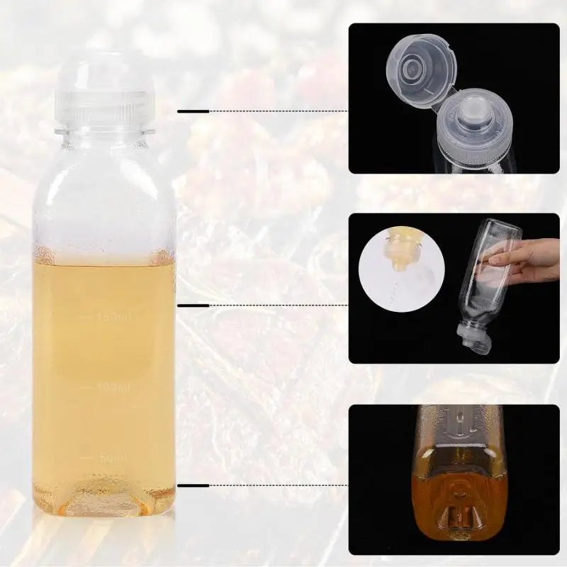 New 6-1Pc 300ml/500ml Kitchen Squeeze Oil Bottle Dispenser Oil Spray Bottle Condiment Cooking Ketchup Mustard Vinegar Olive Oil