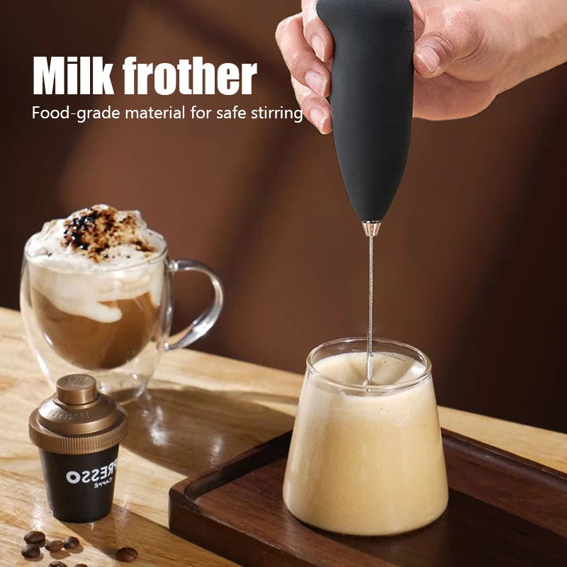 Milk Frother Handheld Mixer Electric Coffee Foamer Egg Beater Cappuccino Stirrer Mini Portable Blenders Home Kitchen Whisk Tool